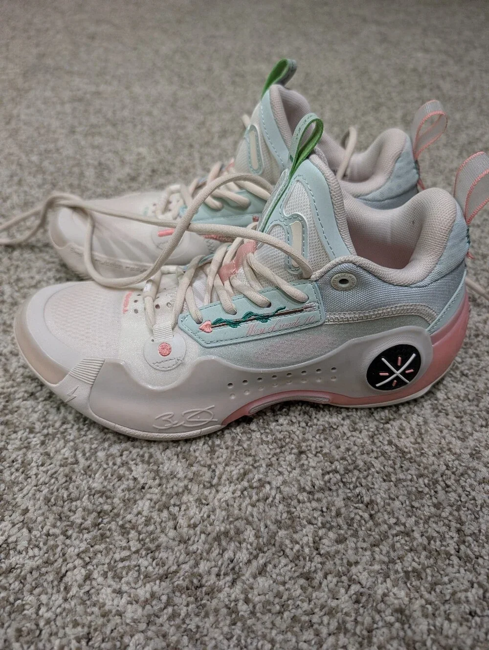 Men's Athletic Shoes - Pastel White Pink Blue